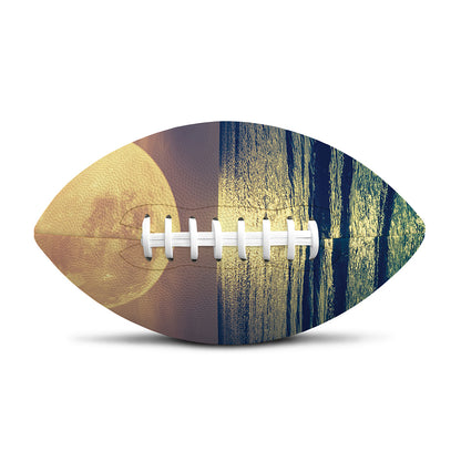 Moon Beach Print Rugby Ball