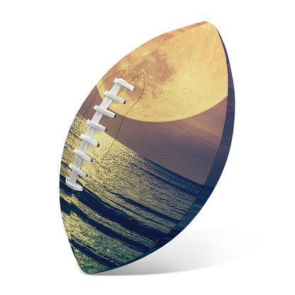 Moon Beach Print Rugby Ball