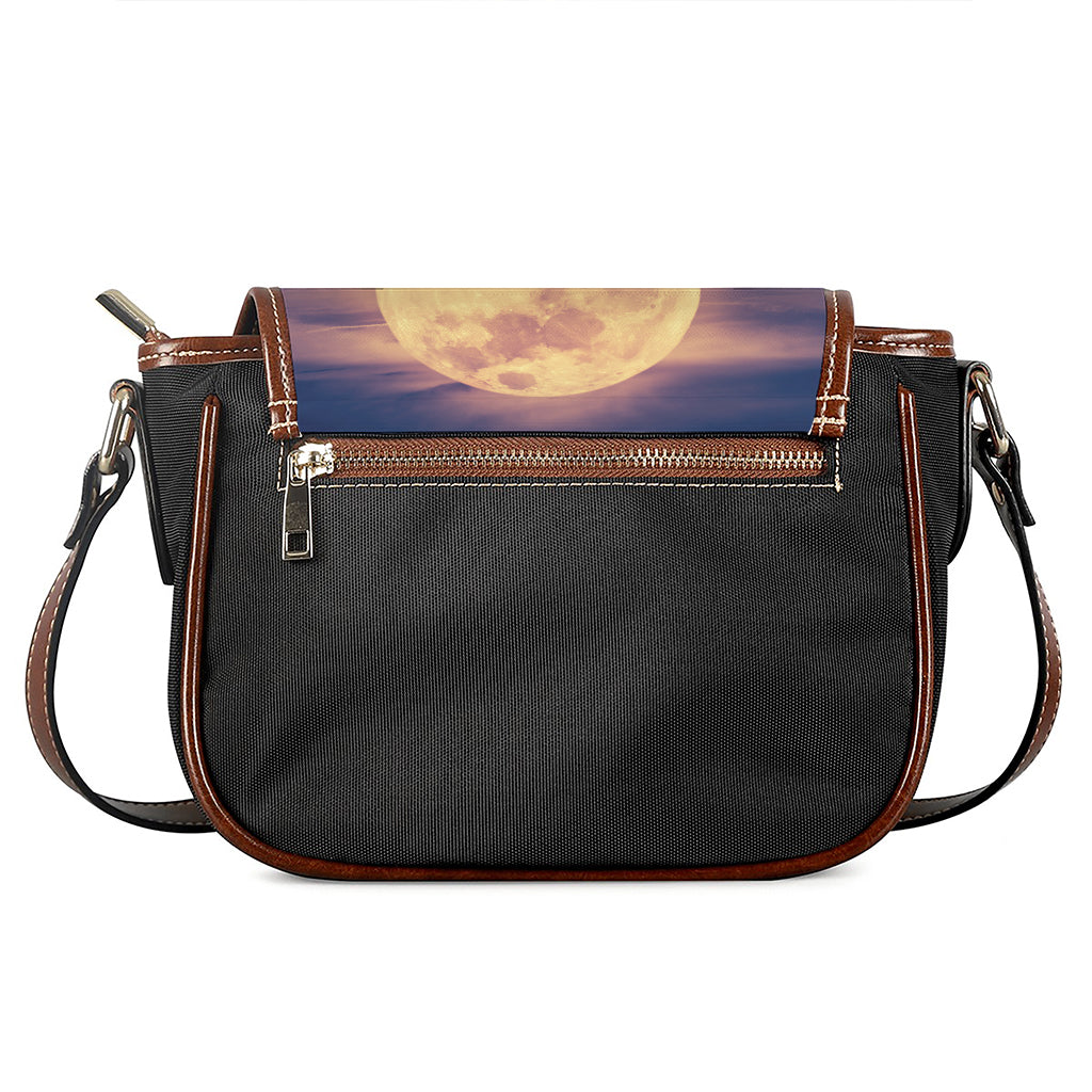 Moon Beach Print Saddle Bag