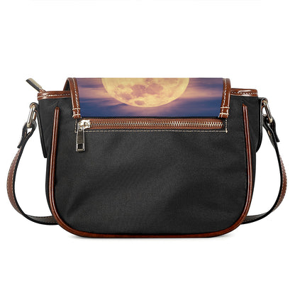 Moon Beach Print Saddle Bag