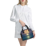 Moon Beach Print Shoulder Handbag