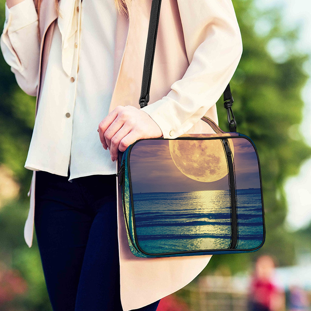 Moon Beach Print Shoulder Strap Bible Bag
