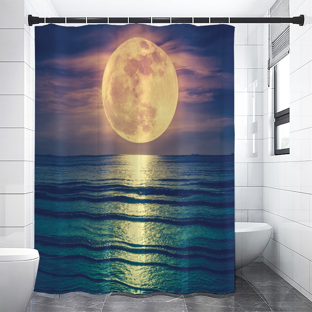 Moon Beach Print Shower Curtain