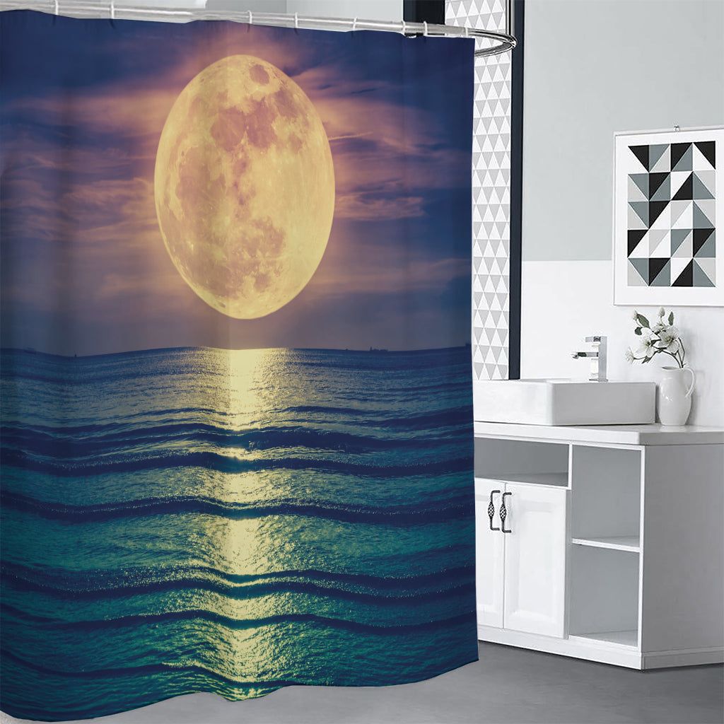 Moon Beach Print Shower Curtain