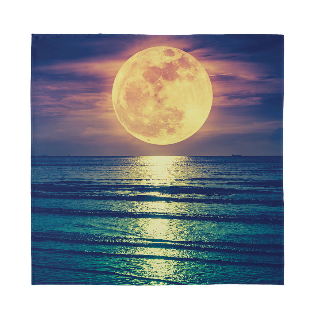 Moon Beach Print Silk Bandana