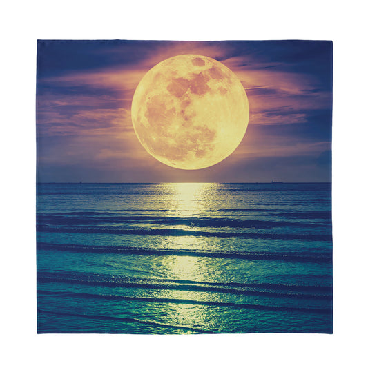 Moon Beach Print Silk Bandana