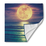 Moon Beach Print Silk Bandana
