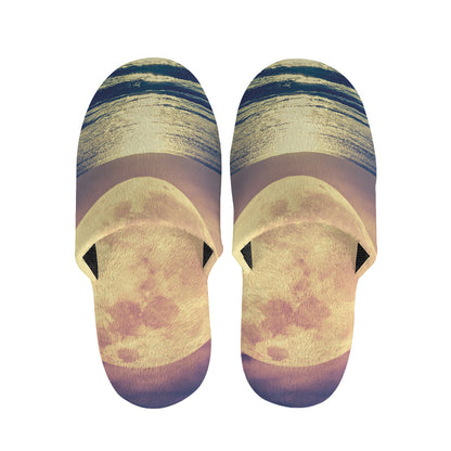 Moon Beach Print Slippers