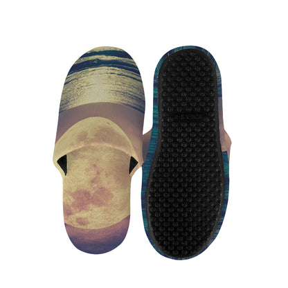 Moon Beach Print Slippers