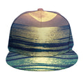 Moon Beach Print Snapback Cap