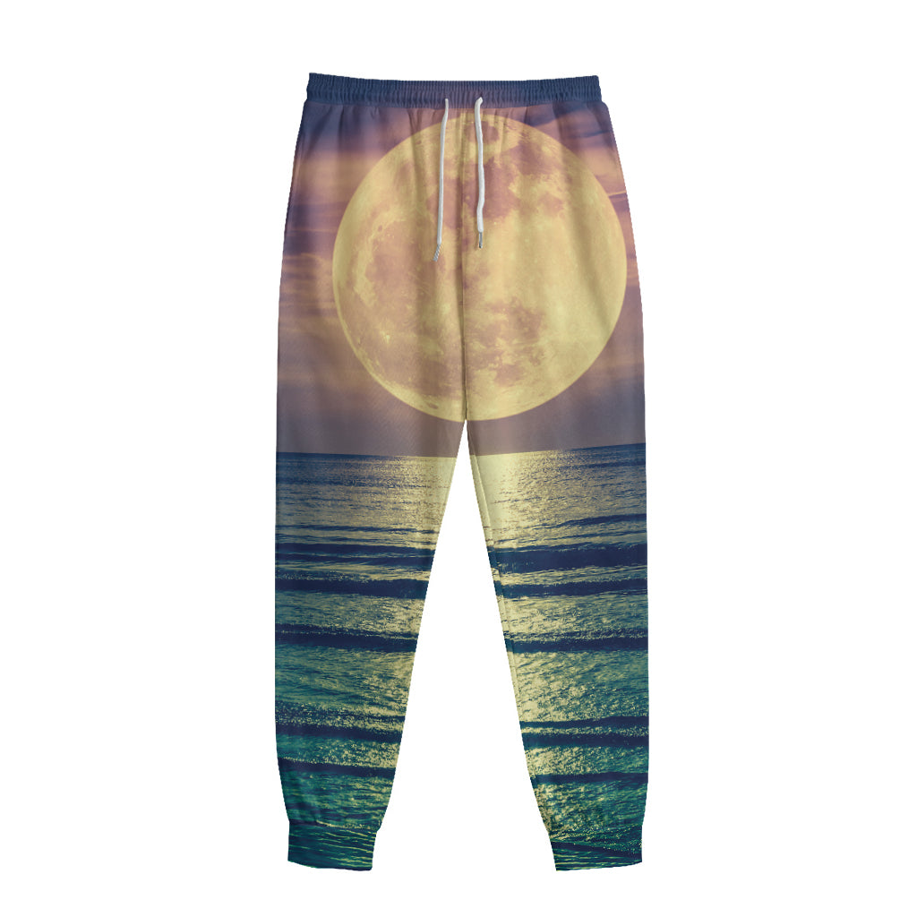 Moon Beach Print Sweatpants