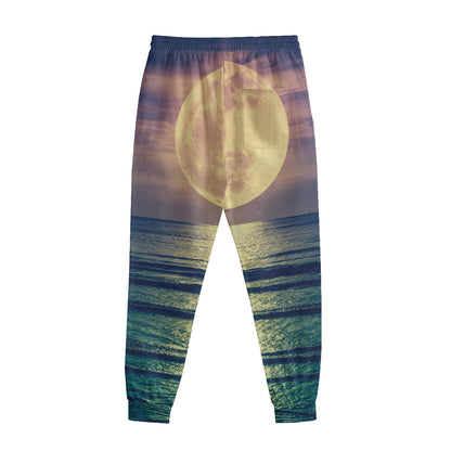 Moon Beach Print Sweatpants
