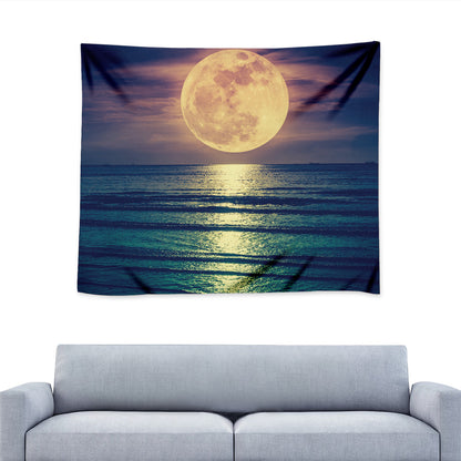 Moon Beach Print Tapestry