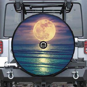 Moon Beach Print Tire Cover With Camera Hole