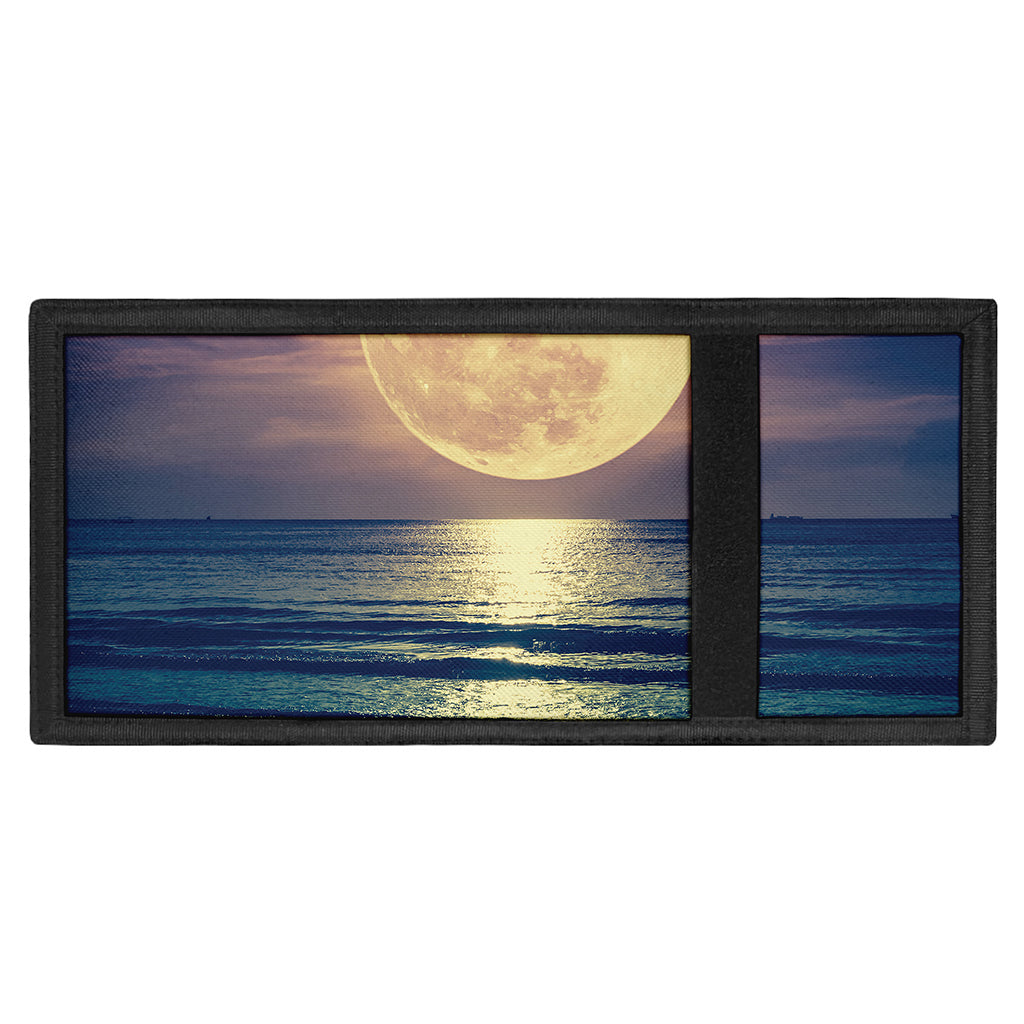 Moon Beach Print Trifold Wallet