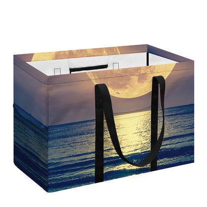 Moon Beach Print Utility Tote Bag