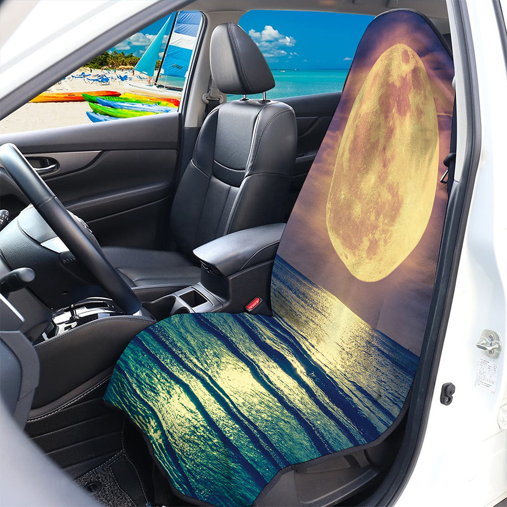 Moon Beach Print Waterproof Car Seat Cover