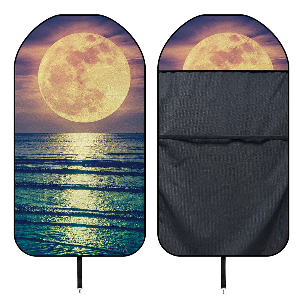 Moon Beach Print Waterproof Car Seat Cover