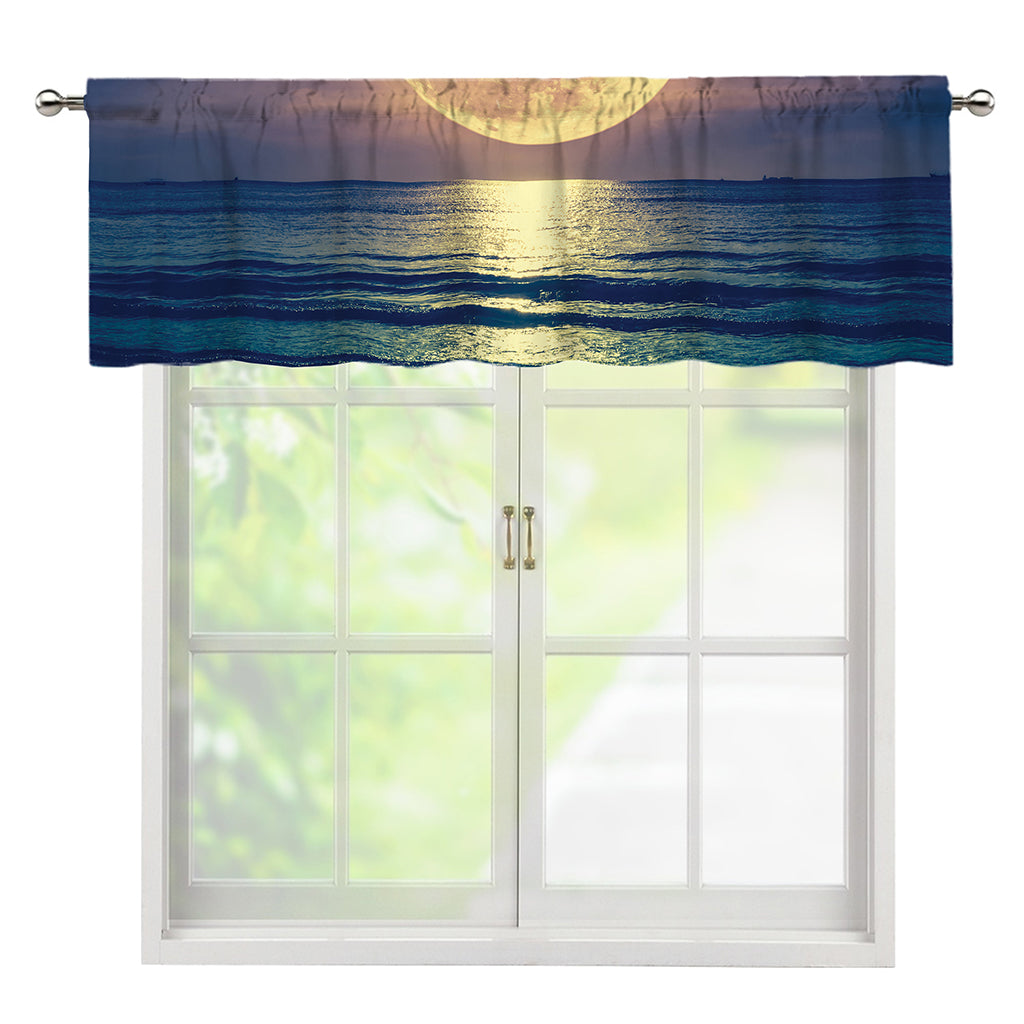 Moon Beach Print Window Valance