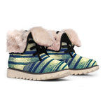 Moon Beach Print Winter Boots