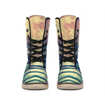 Moon Beach Print Winter Boots