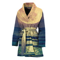 Moon Beach Print Women's Bathrobe
