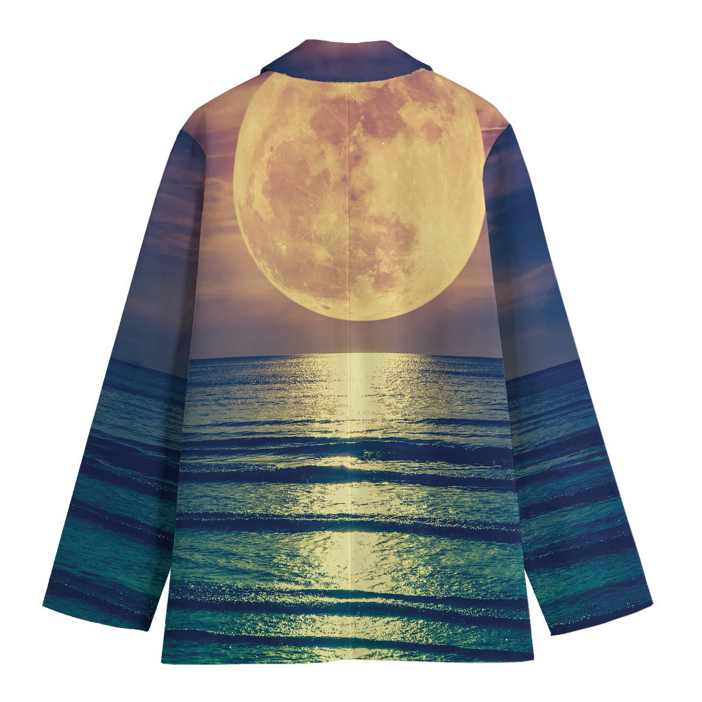 Moon Beach Print Women's Blazer