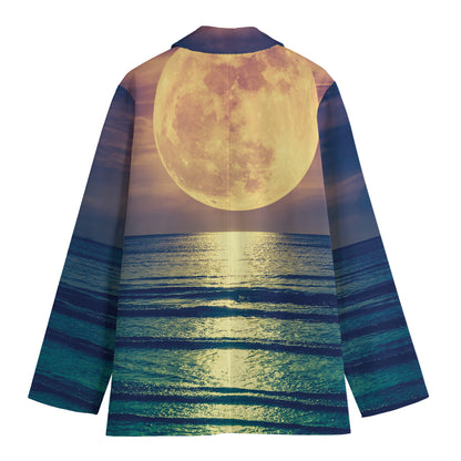 Moon Beach Print Women's Blazer
