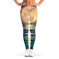 Moon Beach Print Women's Leggings