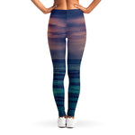 Moon Beach Print Women's Leggings
