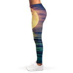 Moon Beach Print Women's Leggings