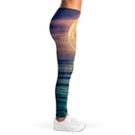 Moon Beach Print Women's Leggings