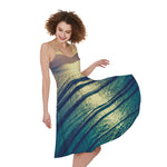 Moon Beach Print Women's Sleeveless Dress