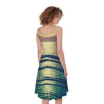 Moon Beach Print Women's Sleeveless Dress