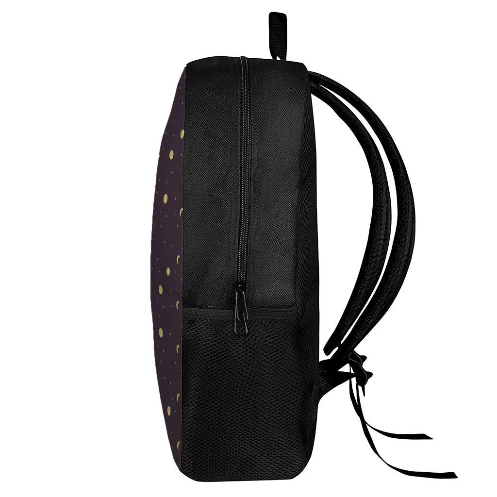Moon Phase And Stars Pattern Print 17 Inch Backpack