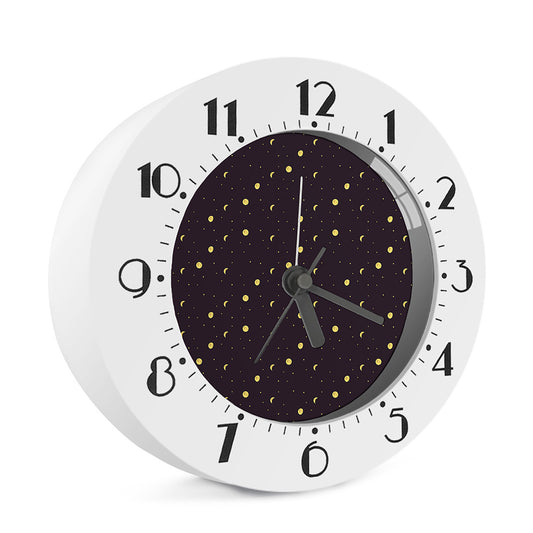 Moon Phase And Stars Pattern Print Alarm Clock