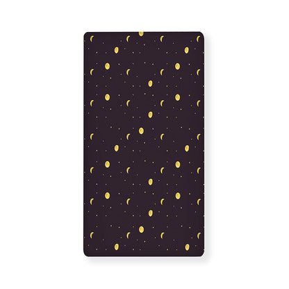 Moon Phase And Stars Pattern Print Baby Crib Sheet