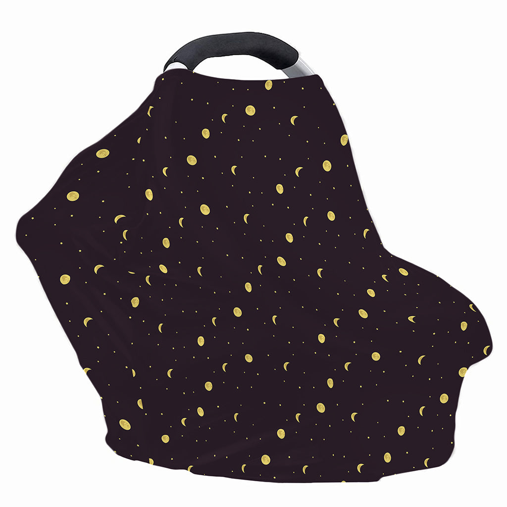 Moon Phase And Stars Pattern Print Baby Seat Cover