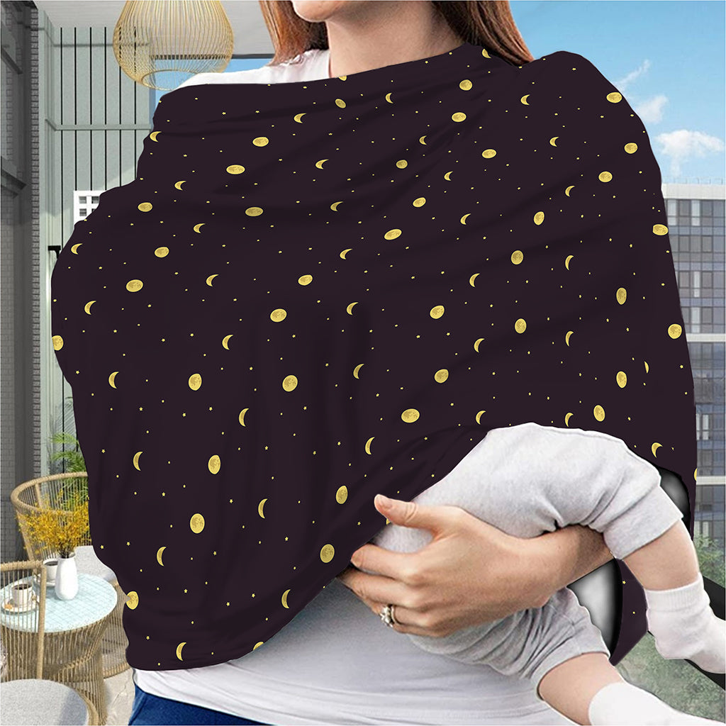 Moon Phase And Stars Pattern Print Baby Seat Cover