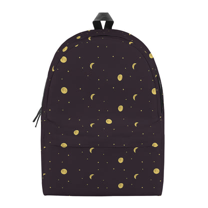 Moon Phase And Stars Pattern Print Backpack