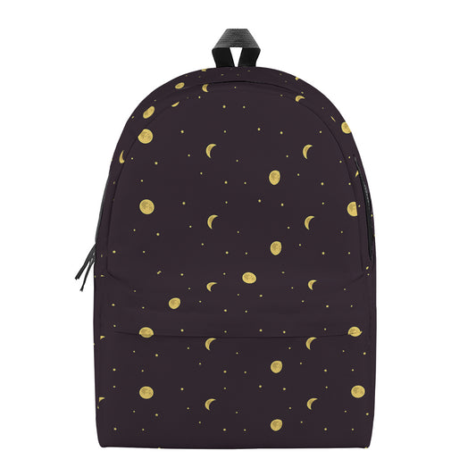 Moon Phase And Stars Pattern Print Backpack
