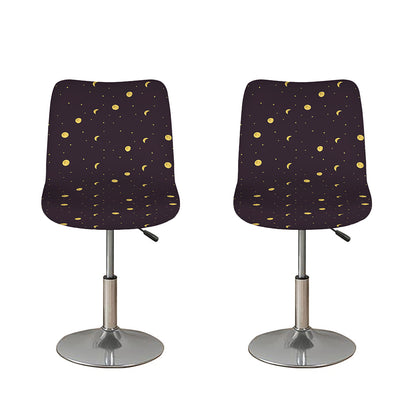 Moon Phase And Stars Pattern Print Bar Stool Covers