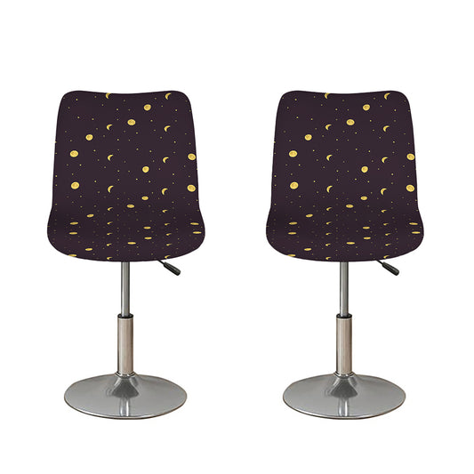 Moon Phase And Stars Pattern Print Bar Stool Covers