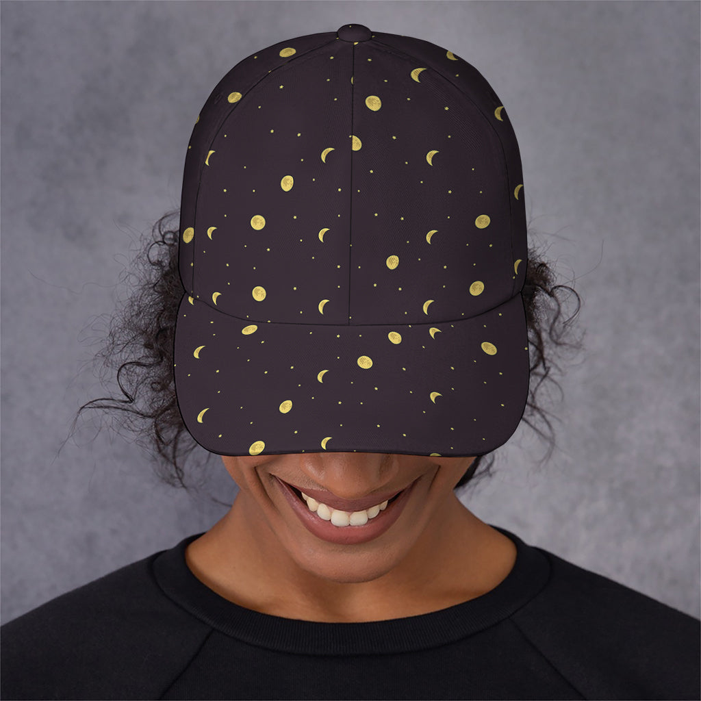 Moon Phase And Stars Pattern Print Baseball Cap