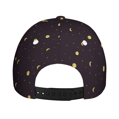 Moon Phase And Stars Pattern Print Baseball Cap
