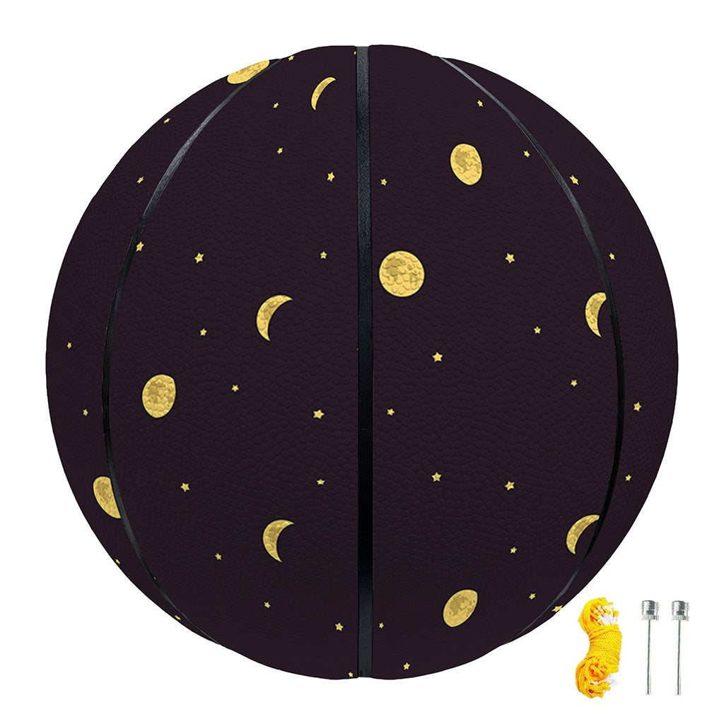 Moon Phase And Stars Pattern Print Basketball