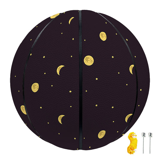 Moon Phase And Stars Pattern Print Basketball