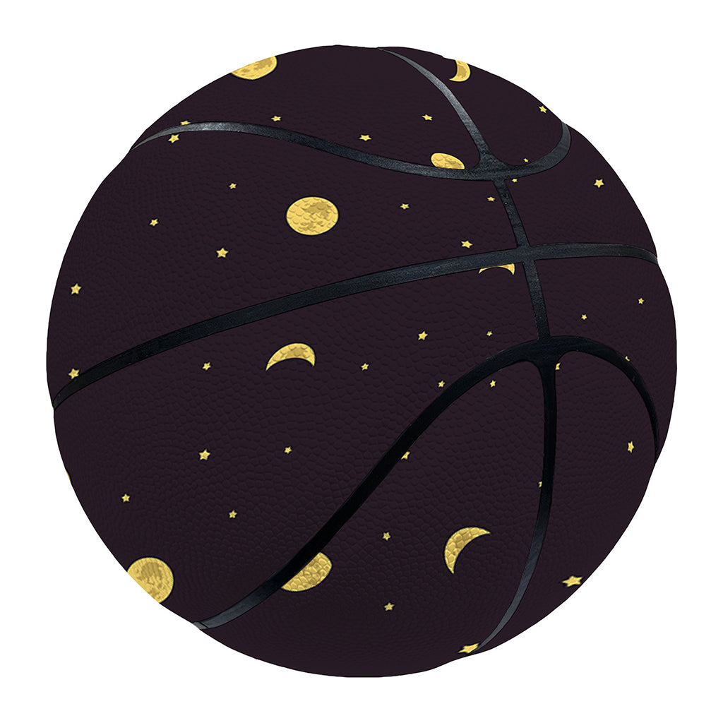 Moon Phase And Stars Pattern Print Basketball