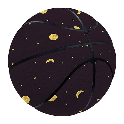 Moon Phase And Stars Pattern Print Basketball