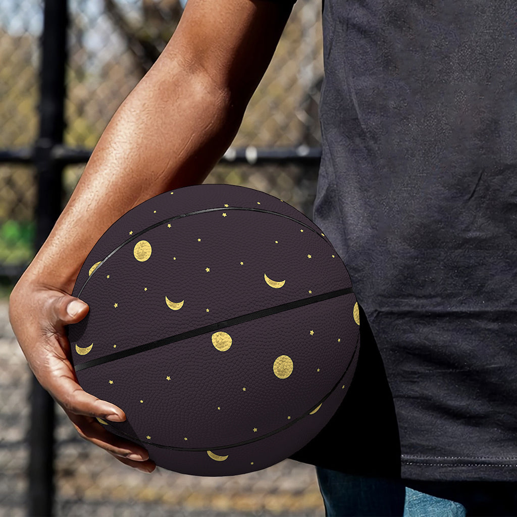 Moon Phase And Stars Pattern Print Basketball